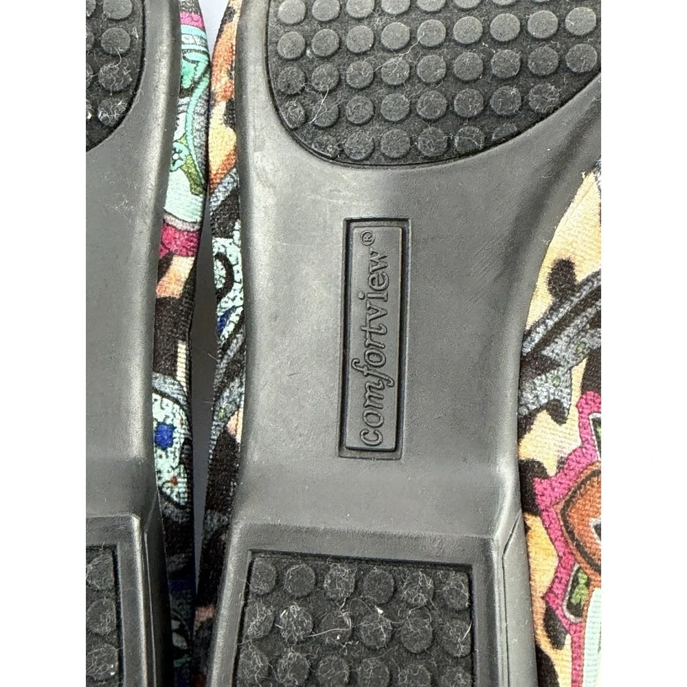 ComfortView Ballet Flats sz 8.5 Wide Multicolor Paisley Print Jaiden Velvet